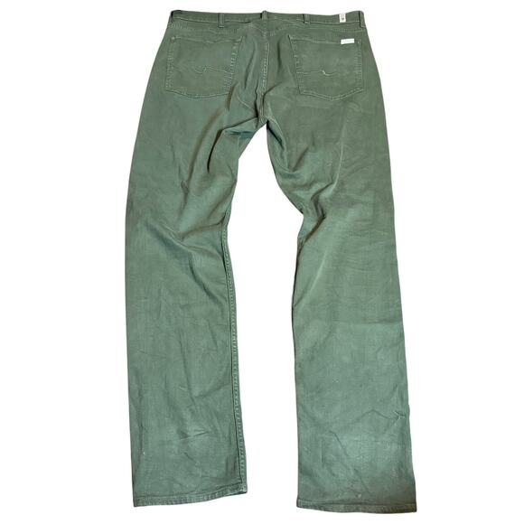 7 For All Mankind Men's Slimmy Stretch Jeans, Olive Green, Size 40 - Picture 3 of 6